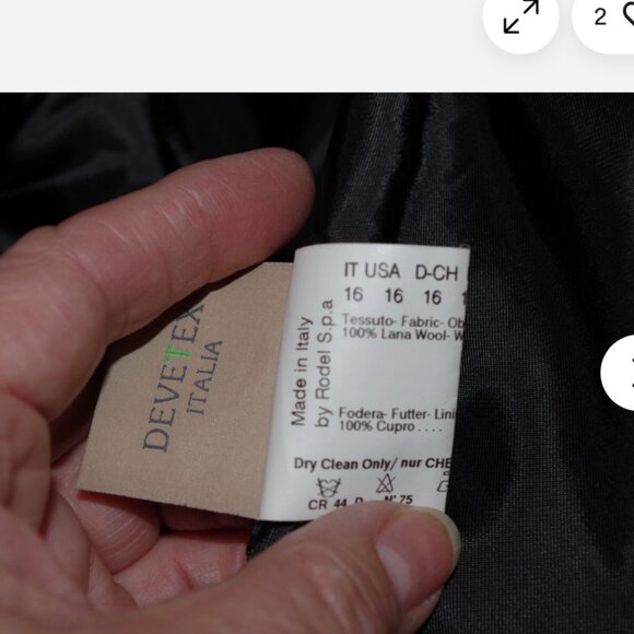 Cinzia Rocca Bemberg  Italy Black 100%  Wool Women Vintage coat Size:16 - Picture 7 of 12